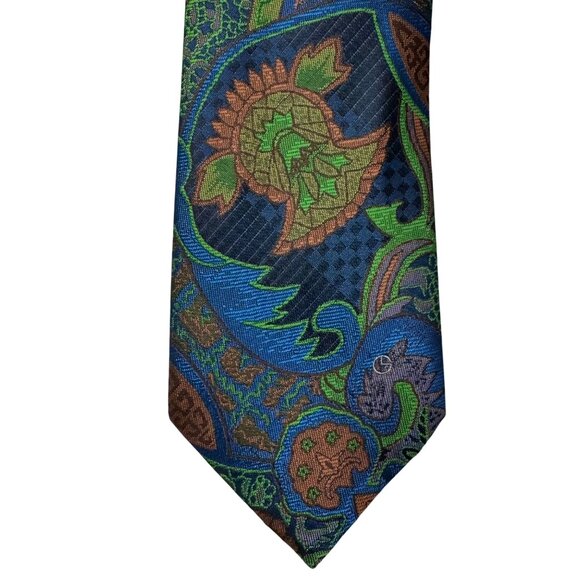 Goldlion High Fashion Men’s Paisley Pattern Tie Blue Green Design 59 x 3.75" - Picture 1 of 6